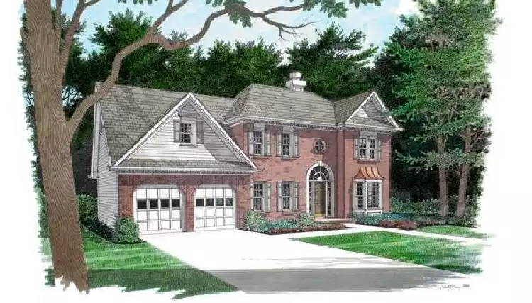 image of 2 story european house plan 7602